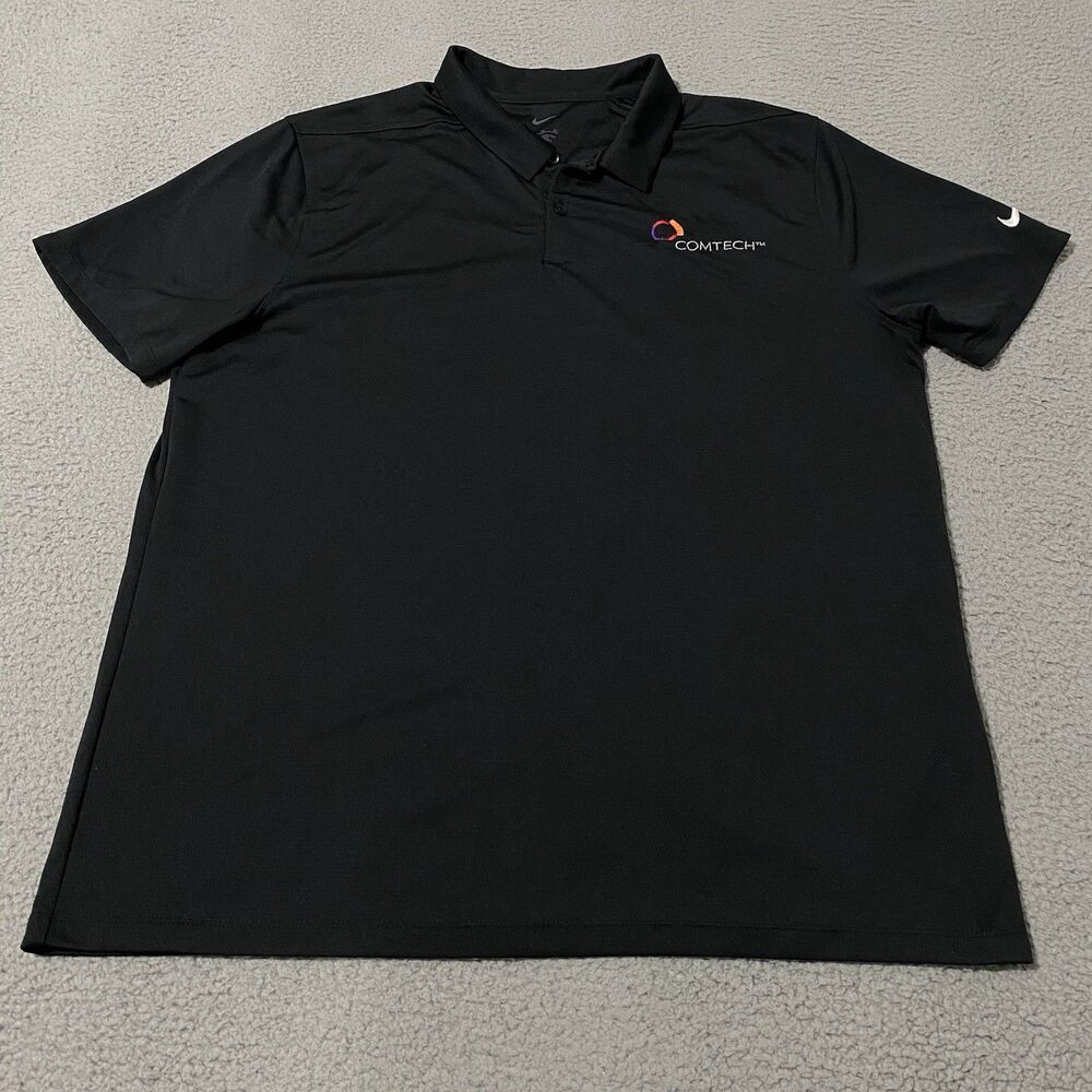 Comtech Telecommunications Polo Shirt Nike Mens XL Black Employee Office Golf